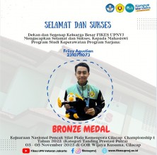 Congratulations and Success to Bachelor of Nursing Student Friizy Agustian Winning Bronze Medal (Competing) Kemenpora Cup Cilacap Championship 1