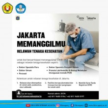 DKI Jakarta Membutuhkan Relawan Tenaga Kesehatan Dalam Menanggulangi COVID-19