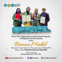 Selamat Kepada Mahasiswi Gizi  Bronze Meraih Medal dalam Event Indonesia Inventors Day dengan kategori Food and Culinary