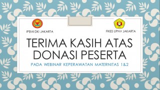 Serah terima donasi hasil Webinar 1 dan 2  kerjasama Profesi Ners FIKES UPNVJ dan IPEMI DKI JAKARTA