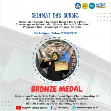 Selamat Kepada Mahasiswi Program Studi  S1 Fisioterapi Siti Fatimah Zahra meraih Juara 3 Kejuaraan Pencak Silat Paku Bumi Open Championship 12