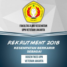 Lowongan Dosen Tetap Non PNS Perguruan Tinggi Negeri UPN “Veteran” Jakarta Fakultas Ilmu Kesehatan