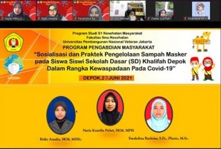 Sosialisasi dan Praktek Pengelolaan Sampah Masker pada Siswa Siswi Sekolah Dasar (SD) Khalifah Depok dalam Rangka Kewaspadaan Covid-19