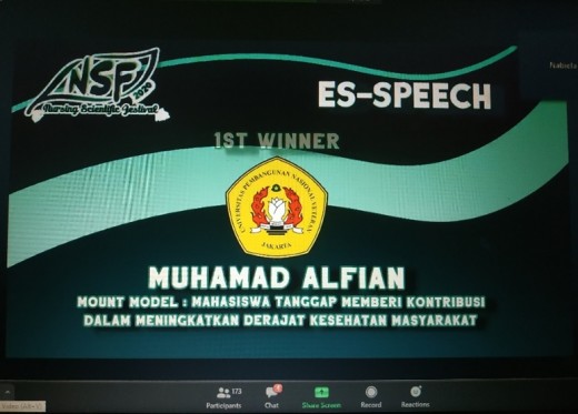 Selamat Kepada Muhamad Alfian Berhasil Meraih Juara 1 Lomba Nasional Nursing Scientific Festival