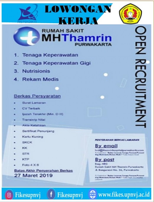 Lowongan Kerja Rumah Sakit Mh Thamrin Purwakarta Fakultas Ilmu Kesehatan Universitas Pembangunan Nasional Veteran Jakarta