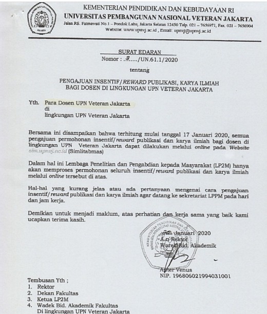 Pengajuan Insentif /Reward Publikasi, Karya Ilmiah Bagi Dosen di ...